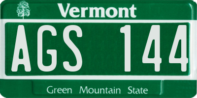 VT license plate AGS144
