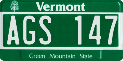 VT license plate AGS147