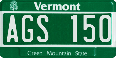 VT license plate AGS150