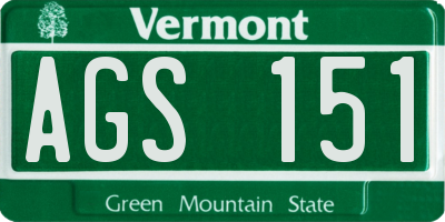 VT license plate AGS151