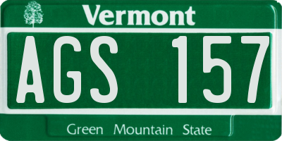 VT license plate AGS157