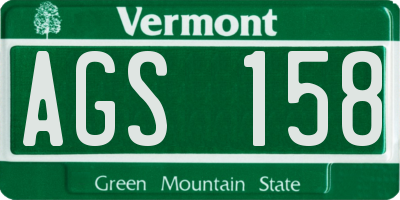 VT license plate AGS158