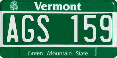 VT license plate AGS159