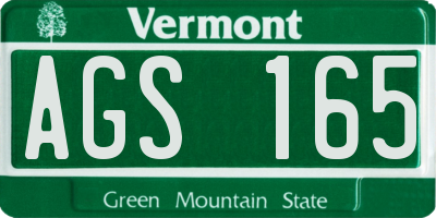 VT license plate AGS165