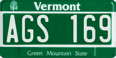 VT license plate AGS169