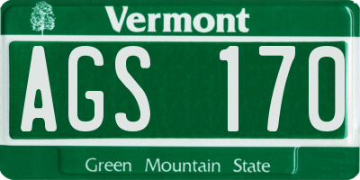 VT license plate AGS170