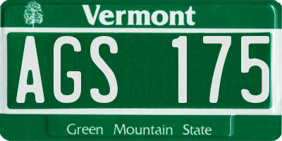 VT license plate AGS175