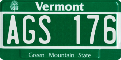 VT license plate AGS176