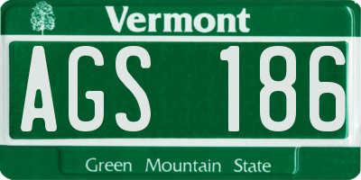 VT license plate AGS186