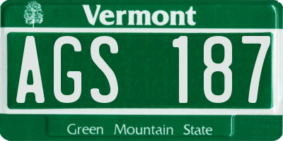 VT license plate AGS187