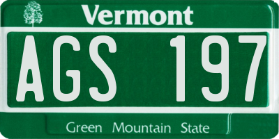 VT license plate AGS197