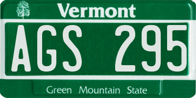 VT license plate AGS295