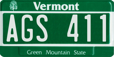 VT license plate AGS411