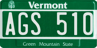 VT license plate AGS510