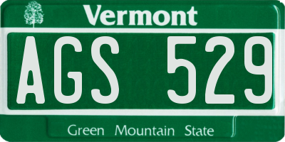 VT license plate AGS529