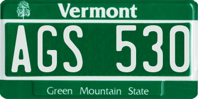 VT license plate AGS530