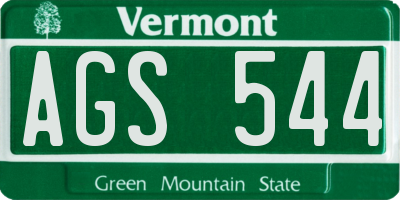 VT license plate AGS544