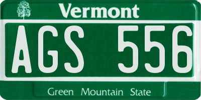 VT license plate AGS556