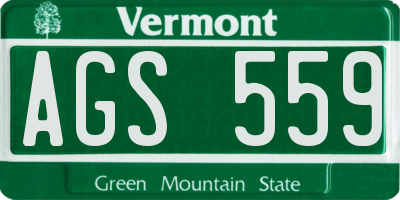 VT license plate AGS559