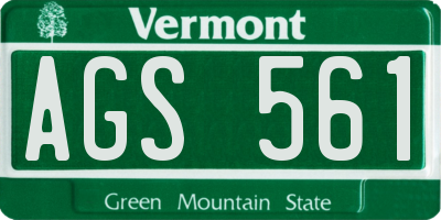 VT license plate AGS561