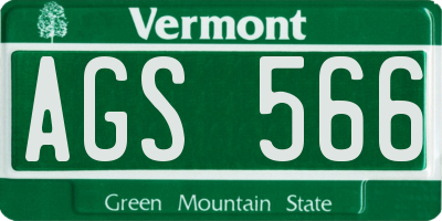VT license plate AGS566