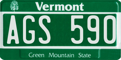 VT license plate AGS590