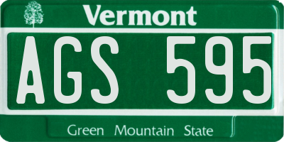 VT license plate AGS595