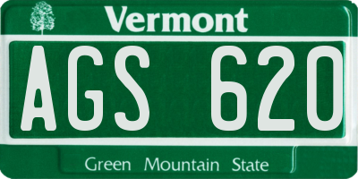 VT license plate AGS620