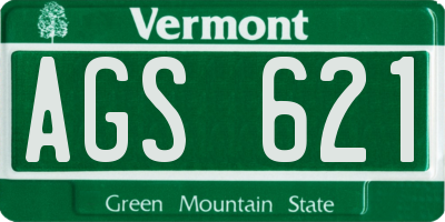 VT license plate AGS621