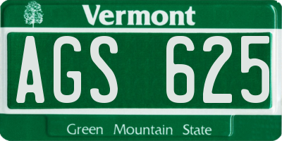 VT license plate AGS625