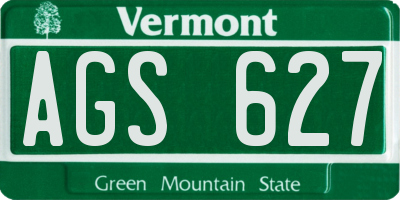 VT license plate AGS627