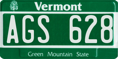 VT license plate AGS628