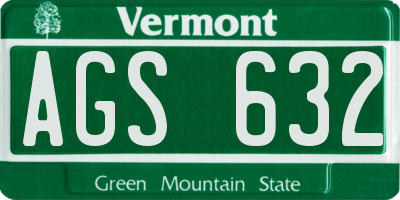 VT license plate AGS632