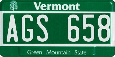 VT license plate AGS658