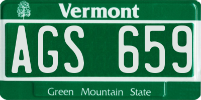 VT license plate AGS659