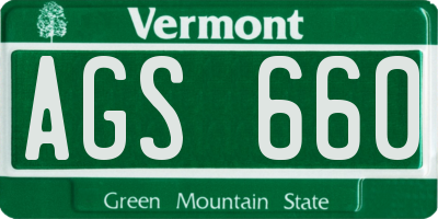 VT license plate AGS660