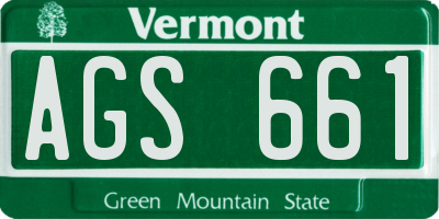 VT license plate AGS661