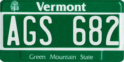 VT license plate AGS682