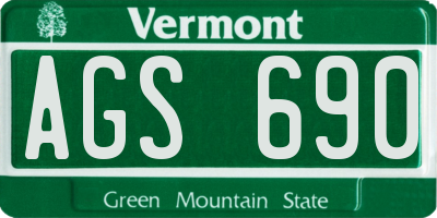 VT license plate AGS690