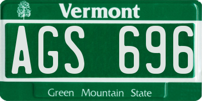 VT license plate AGS696