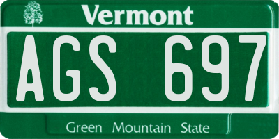 VT license plate AGS697