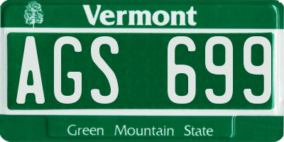 VT license plate AGS699