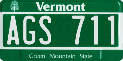 VT license plate AGS711