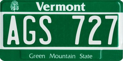 VT license plate AGS727