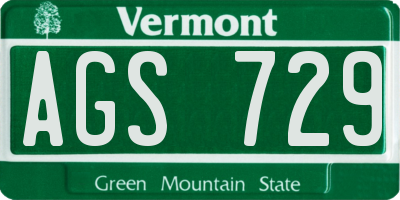 VT license plate AGS729