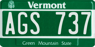 VT license plate AGS737