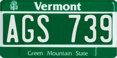 VT license plate AGS739