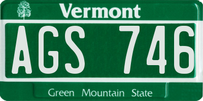 VT license plate AGS746