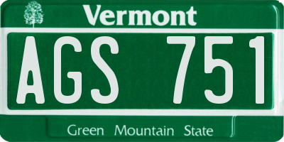 VT license plate AGS751