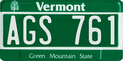VT license plate AGS761